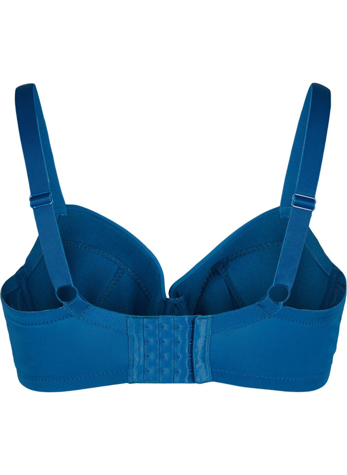 Gevulde beugelbeha met kant, Blauw, Packshot image number 1