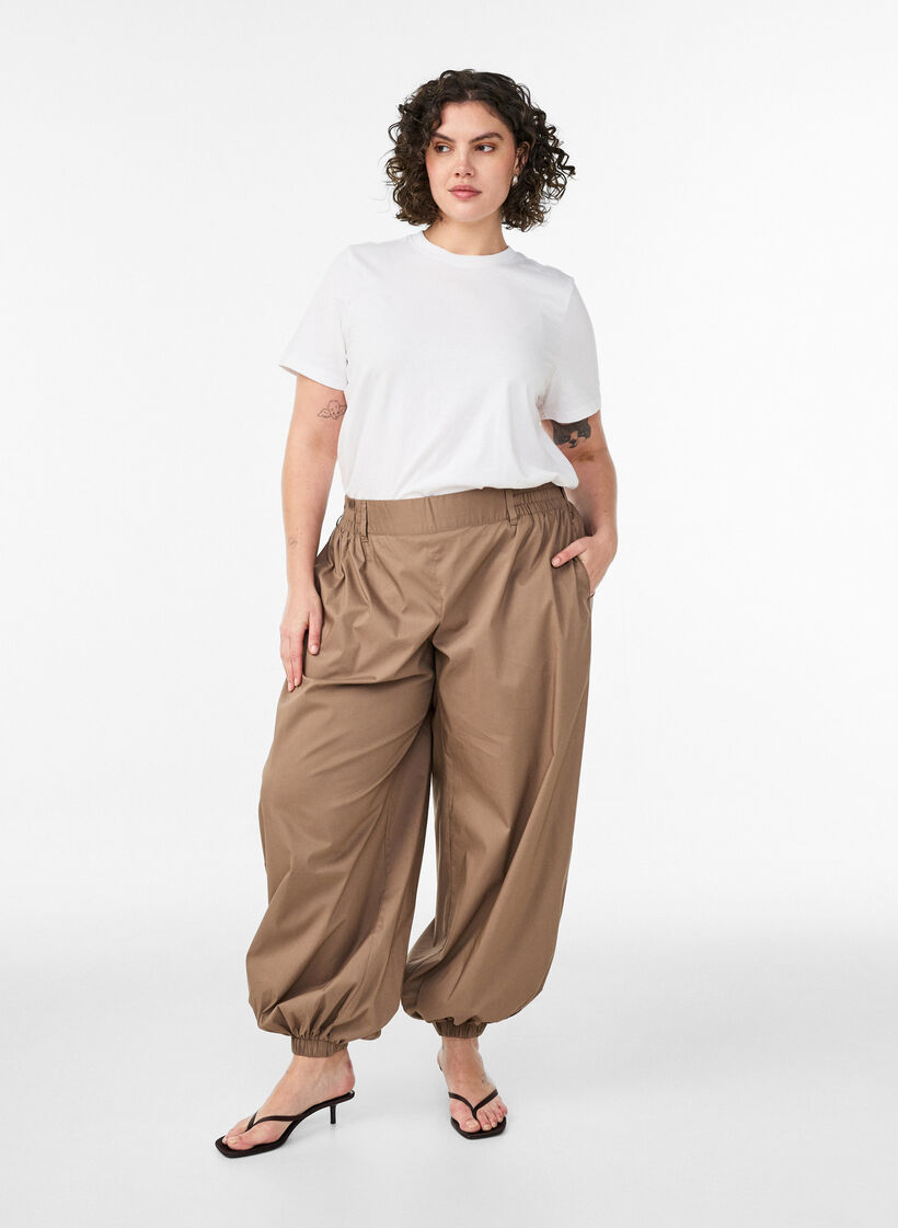 Katoenen T-shirt met print, Wit, Model image number 1