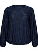 Doorschijnende blouse met bloemenstructuur en lange mouwen, Blauw, Packshot image number 0