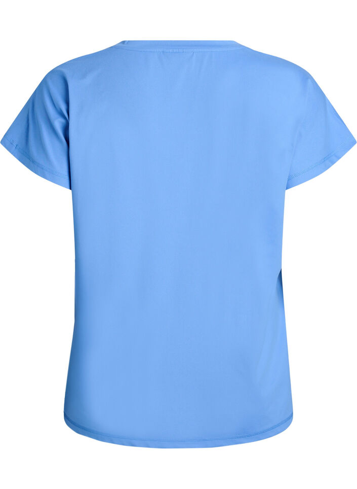 Losvallend trainings-T-shirt met V-hals, Blauw, Packshot image number 1
