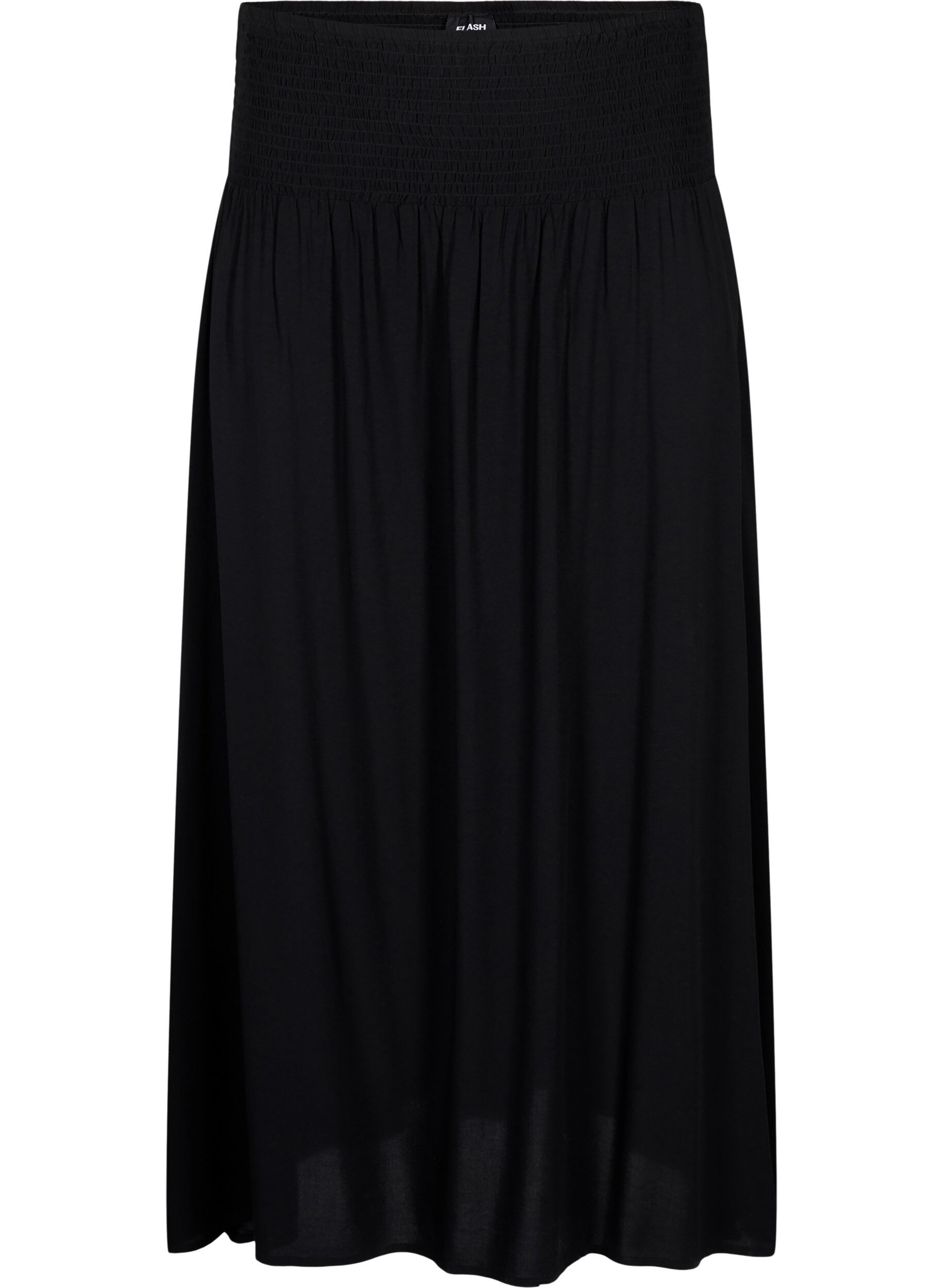 FLASH - Maxi rok in viscose met smokwerk