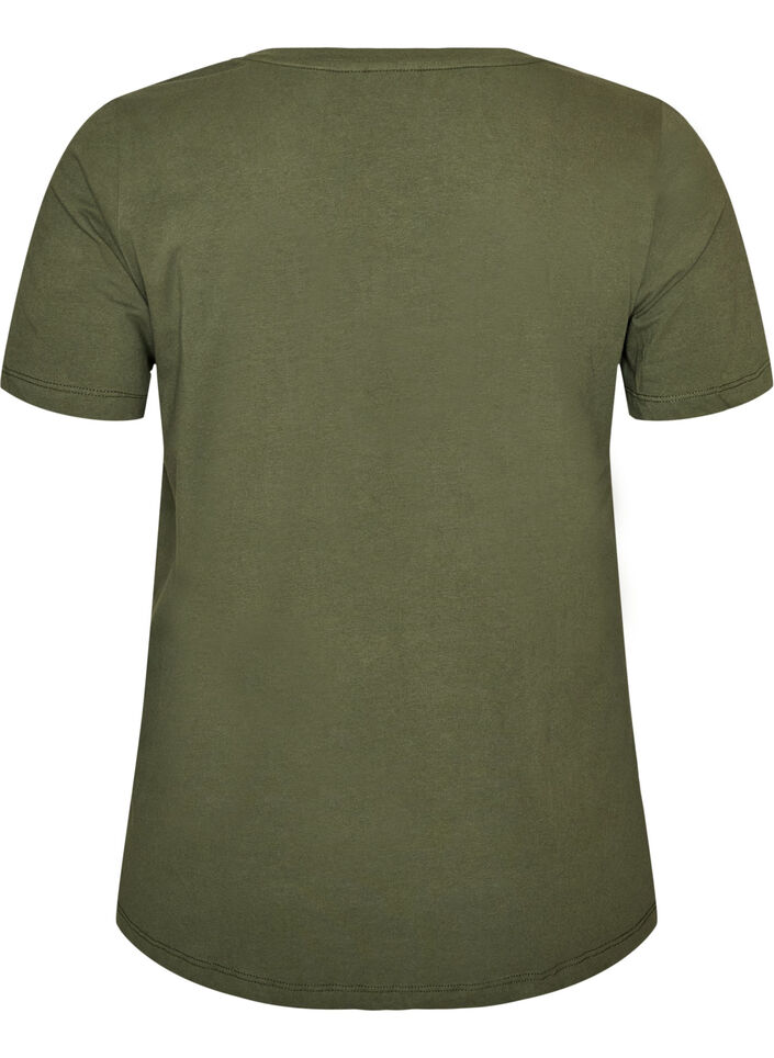 Effen basic T-shirt van katoen, Groen, Packshot image number 1