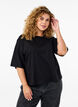 Boxy T-shirt in biologisch katoen, Zwart, Model image number 0
