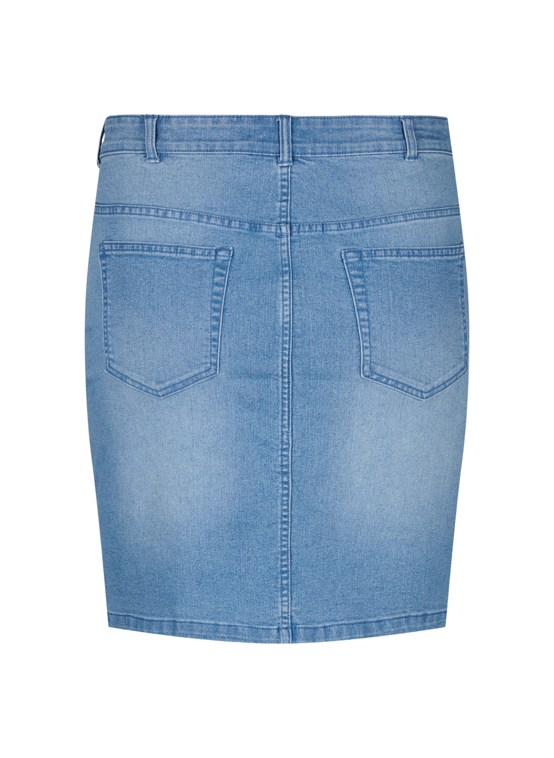 ZizziFLASH - Nauwsluitende denim rok, Blauw, Packshot image number 1