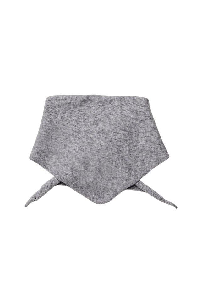 Gebreide driehoekssjaal, Grijs, Packshot image number 1