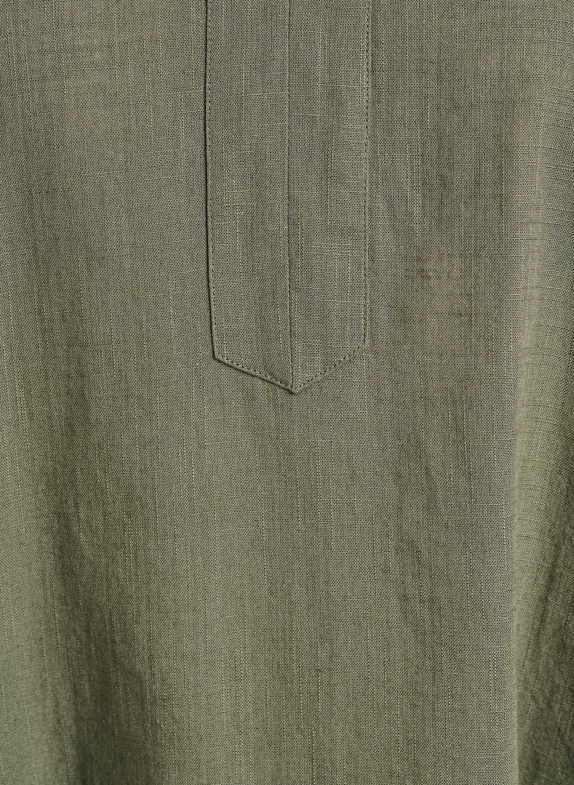 ZizziKatoenen tuniek met V-hals, Groen, Packshot image number 2