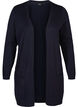 Lang gebreid vest in viscosemix, Blauw, Packshot image number 0