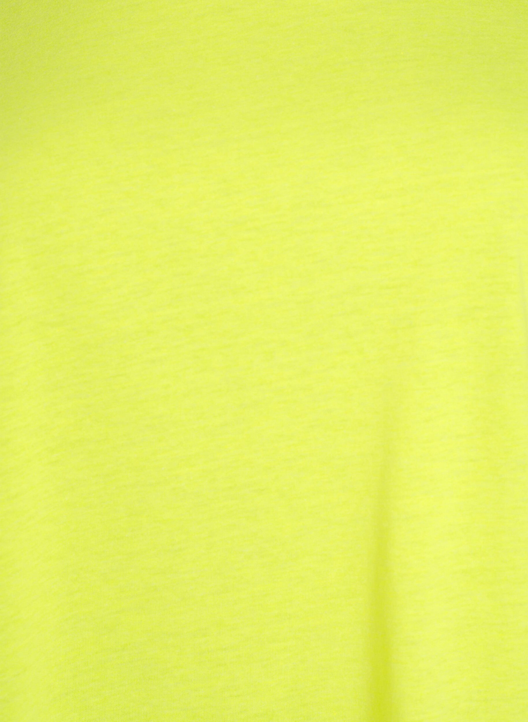 Zizzi T-shirt en coton n&eacute;on, Jaune flashy, Packshot image number 2
