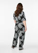 Losvallende viscose broek met print, Zwart, Model image number 1
