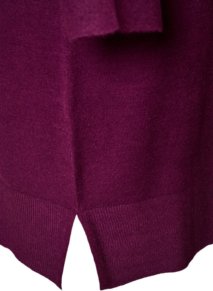 Korte gebreide jurk met raglanmouwen en een middennaad, Rood, Packshot image number 3