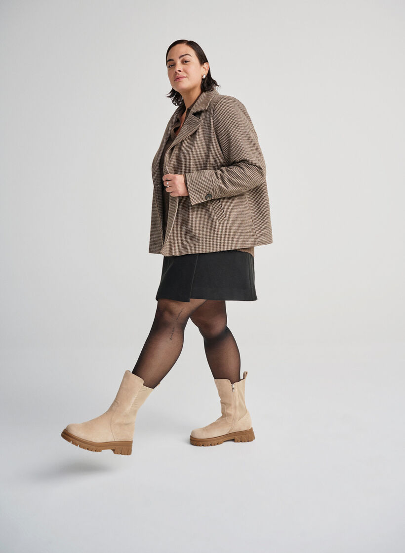 Wide fit – Chunky laars in imitatiesuède, Doeskin, Image
