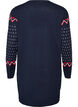 Korte gebreide jurk met kerstmotief, Blauw, Packshot image number 1