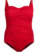 Gewatteerd badpak met draperie, Rood, Packshot image number 0