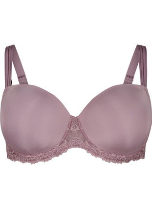 ZizziVoorgevormde bh met kant en gladde cups, Rose Taupe, Packshot image number 0