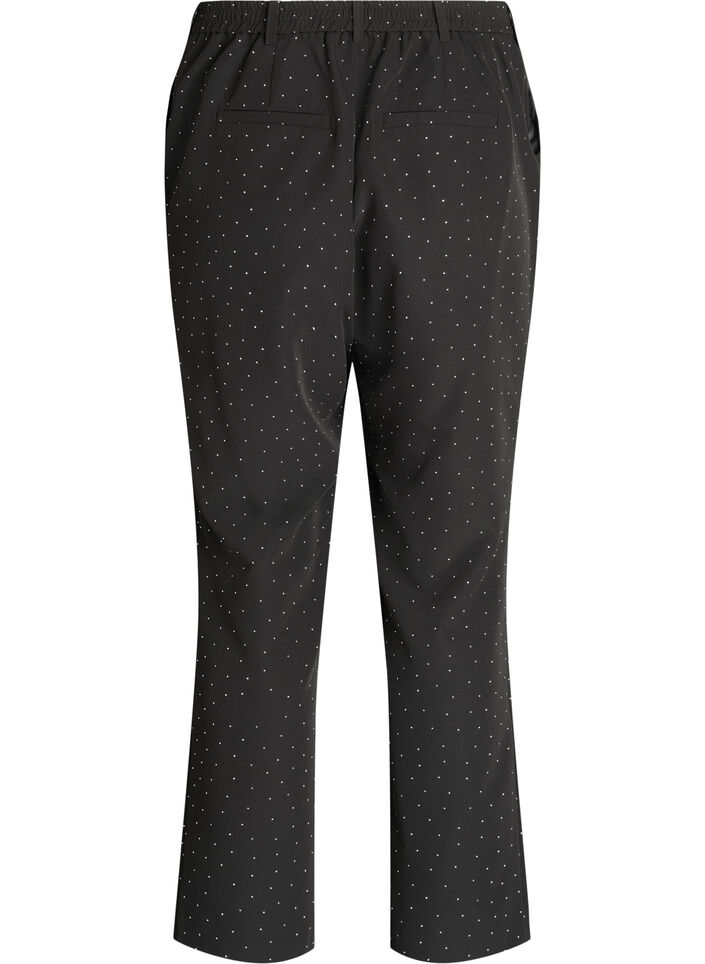 Broek met rhinestones en een hoge taille, Zwart Broek met rhinestones en een hoge taille, Zwart, Packshot