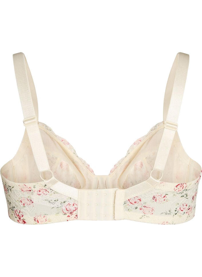 Full-coverage BH met bloemenkant, Wit, Packshot