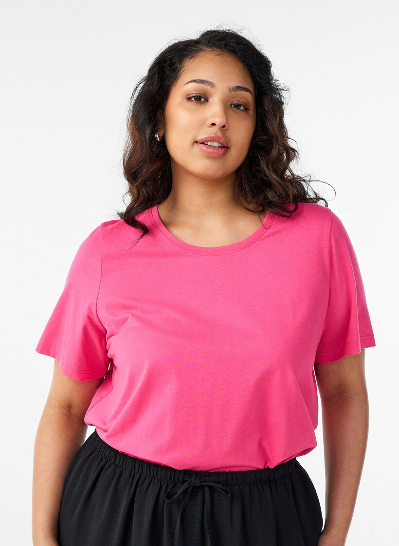 T-shirt met print, Roze, Model image number 2