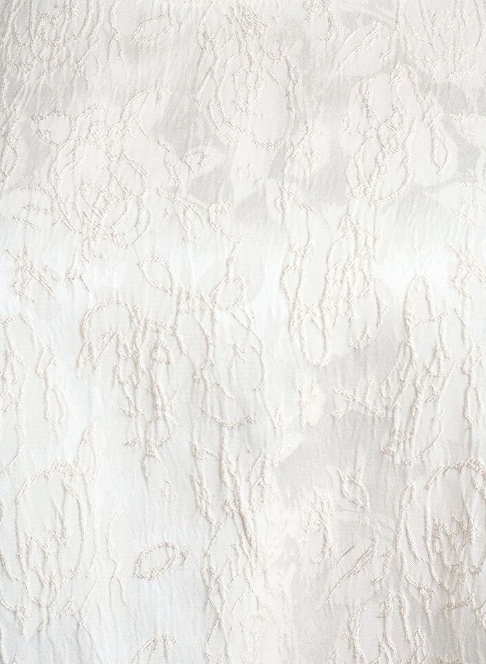 Blouse met jacquardpatroon en pofmouwen, Vanille, Packshot image number 2