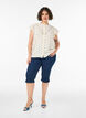 Mouwloze blouse met gehaakte afwerking en ruchesdetails, Beige, Model image number 1