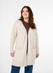 Geribd gebreid vest met zakken, Beige, Model image number 0