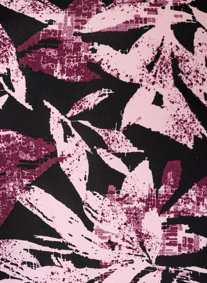 Korte viscose jurk met bloemenprint en 3/4 mouwen, Zwart, Packshot image number 2