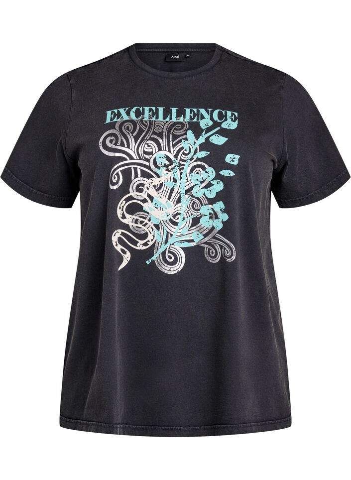 T-shirt in biologisch katoen met een coole print, Grijs, Packshot image number 0