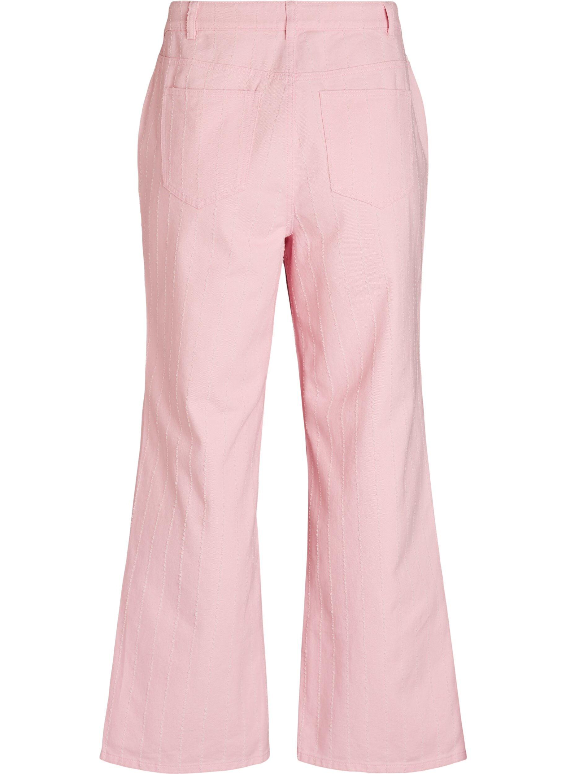 ZizziMyra jeans in gekleurd denim met wide fit en een gestructureerd patroon, Rood, Packshot image number 1