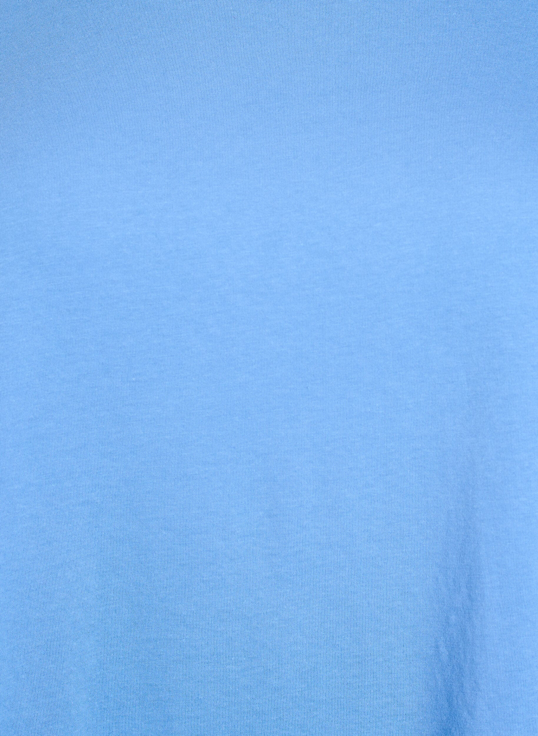 ZizziT-shirt met korte mouwen van katoenmix, Blauw, Packshot image number 2