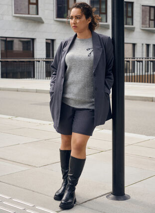 ZizziKlassieke blazer met zakken, Dark Grey , Image image number 0