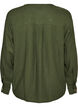 Blouse in linnen en viscose met V-hals, Groen, Packshot image number 1