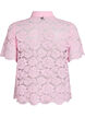 Kanten shirt blouse met parelknopen, Roze, Packshot image number 1
