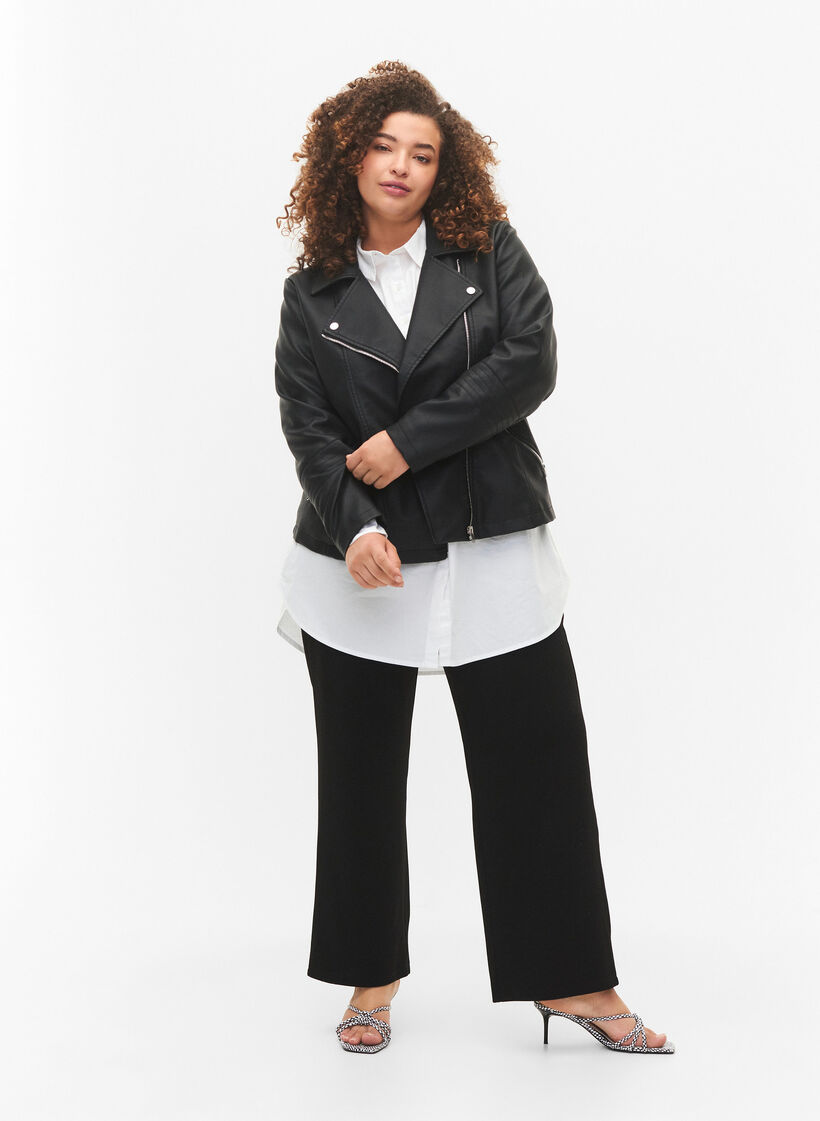 Imitatie leren bikerjas, Black, Model