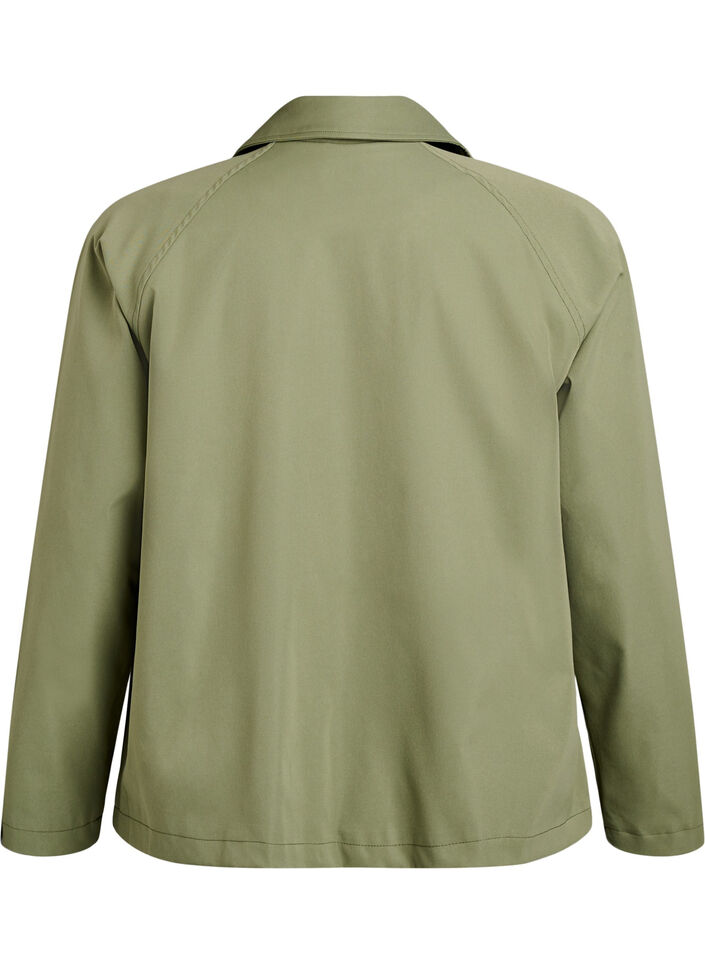 Korte trenchcoat met zakken, Groen, Packshot image number 1