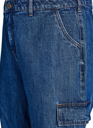 ZizziHigh waist cargo jeans, Blue Denim, Packshot image number 2