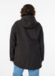 Korte softshell jas met afneembare capuchon, Zwart, Model image number 2
