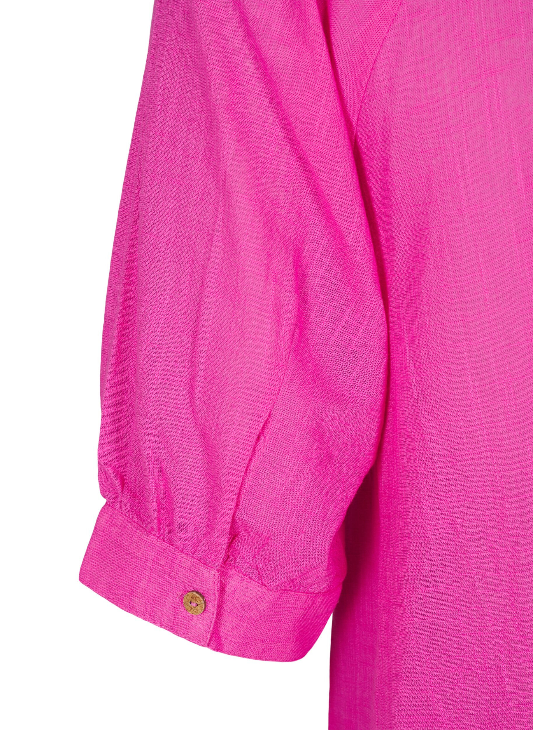 ZizziKatoenen tuniek met V-hals, Roze, Packshot image number 3
