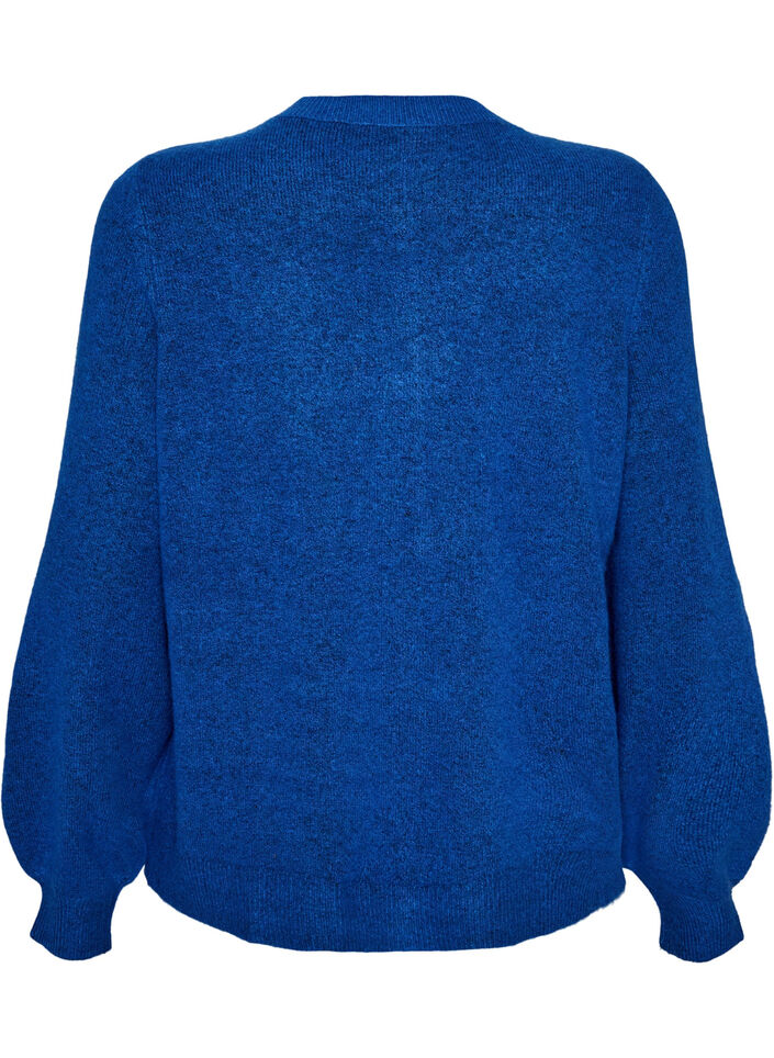 Cardigan in zacht breisel met goudkleurige knopen, Turquoise, Packshot image number 1