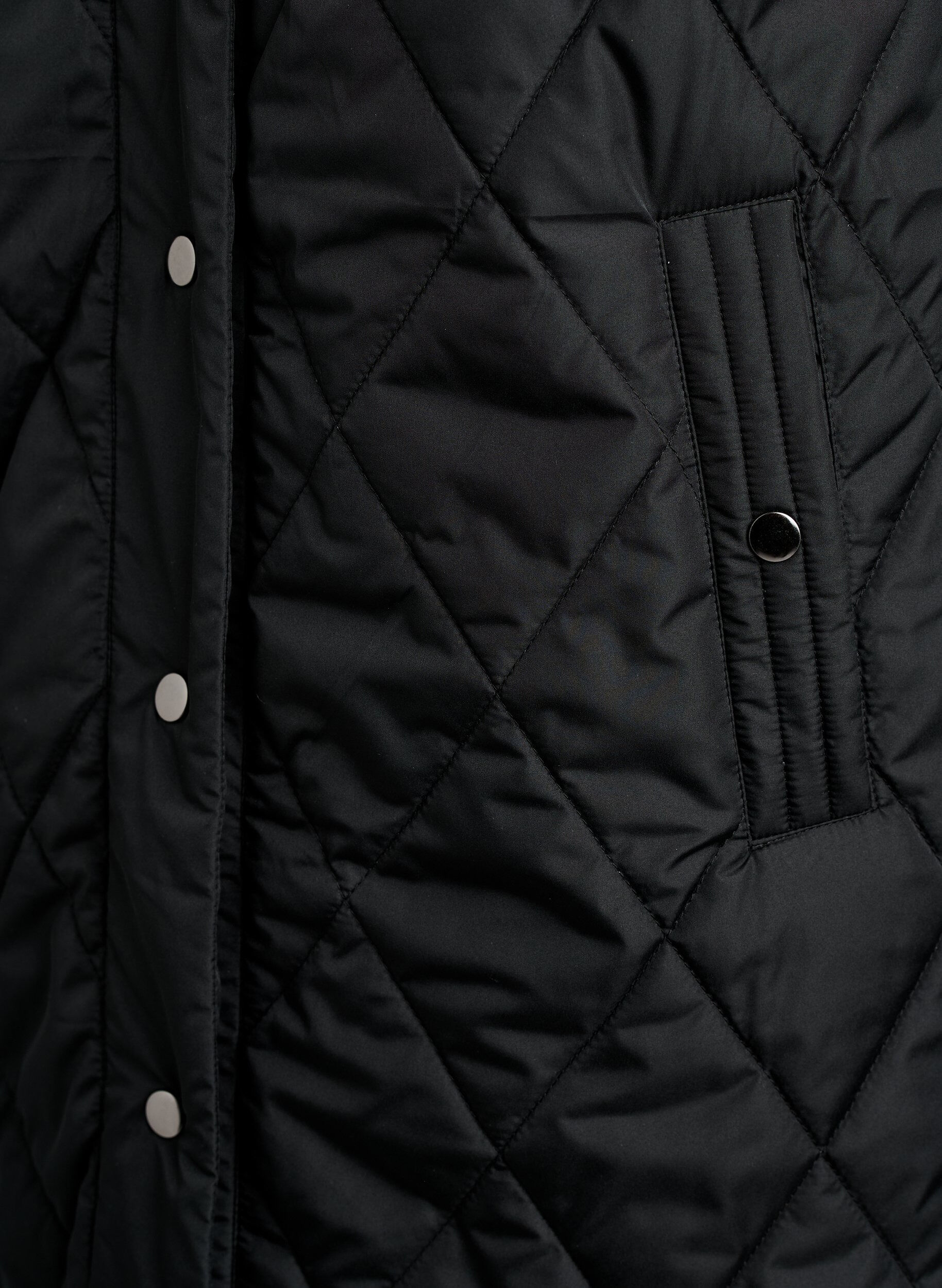 ZizziLange gewatteerde gilet met drukknoopsluiting, Zwart, Packshot image number 3