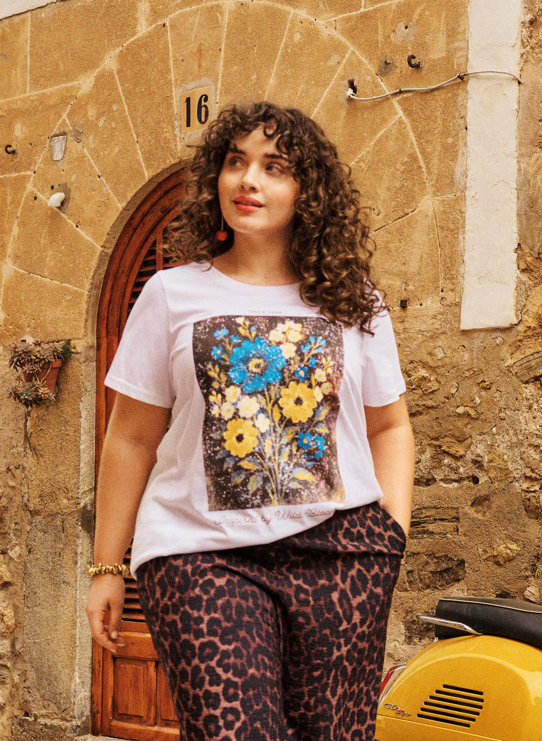 Katoenen T-shirt met print aan de voorkant
