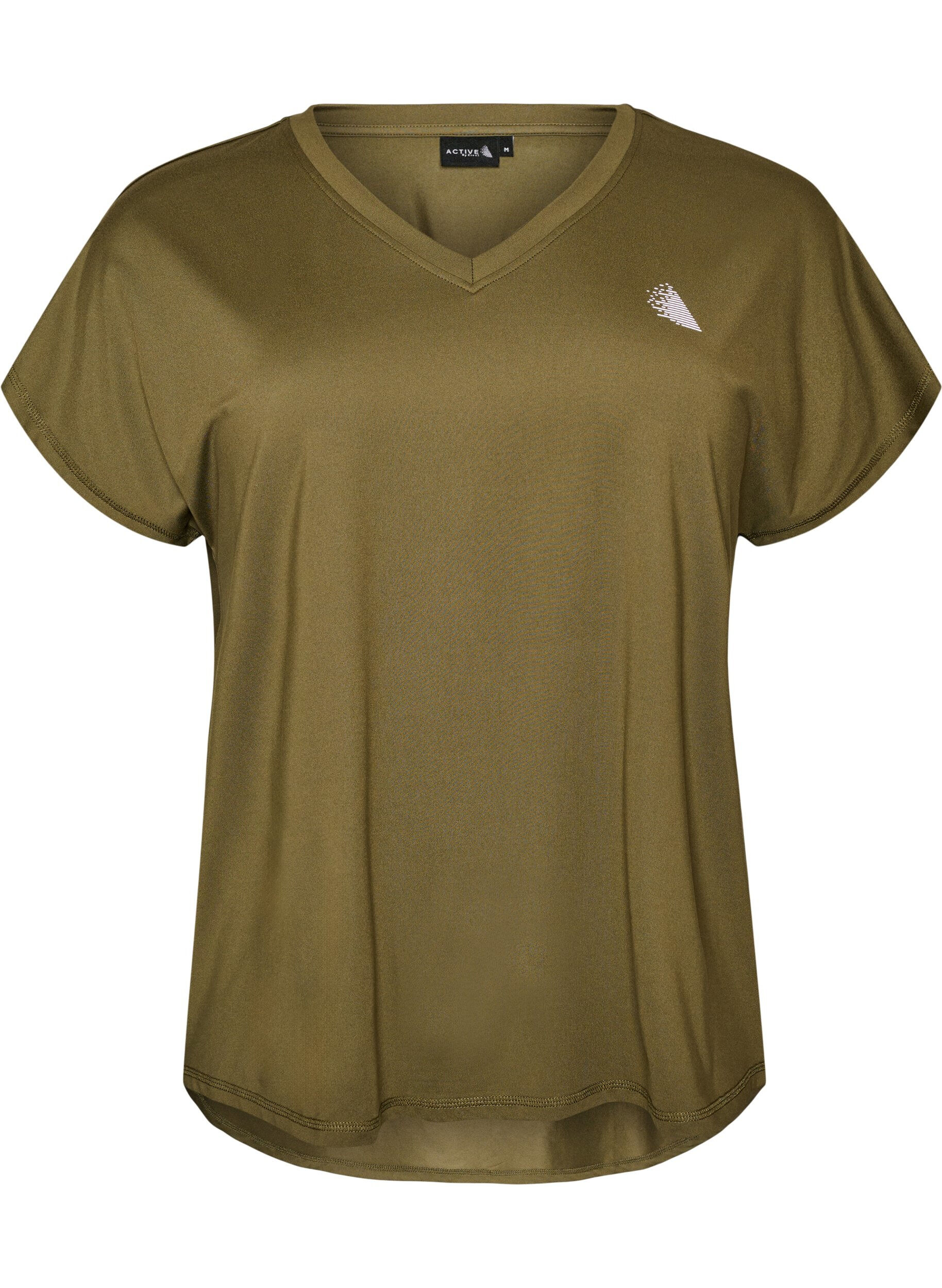 Sportief t-shirt met korte mouwen en v-hals