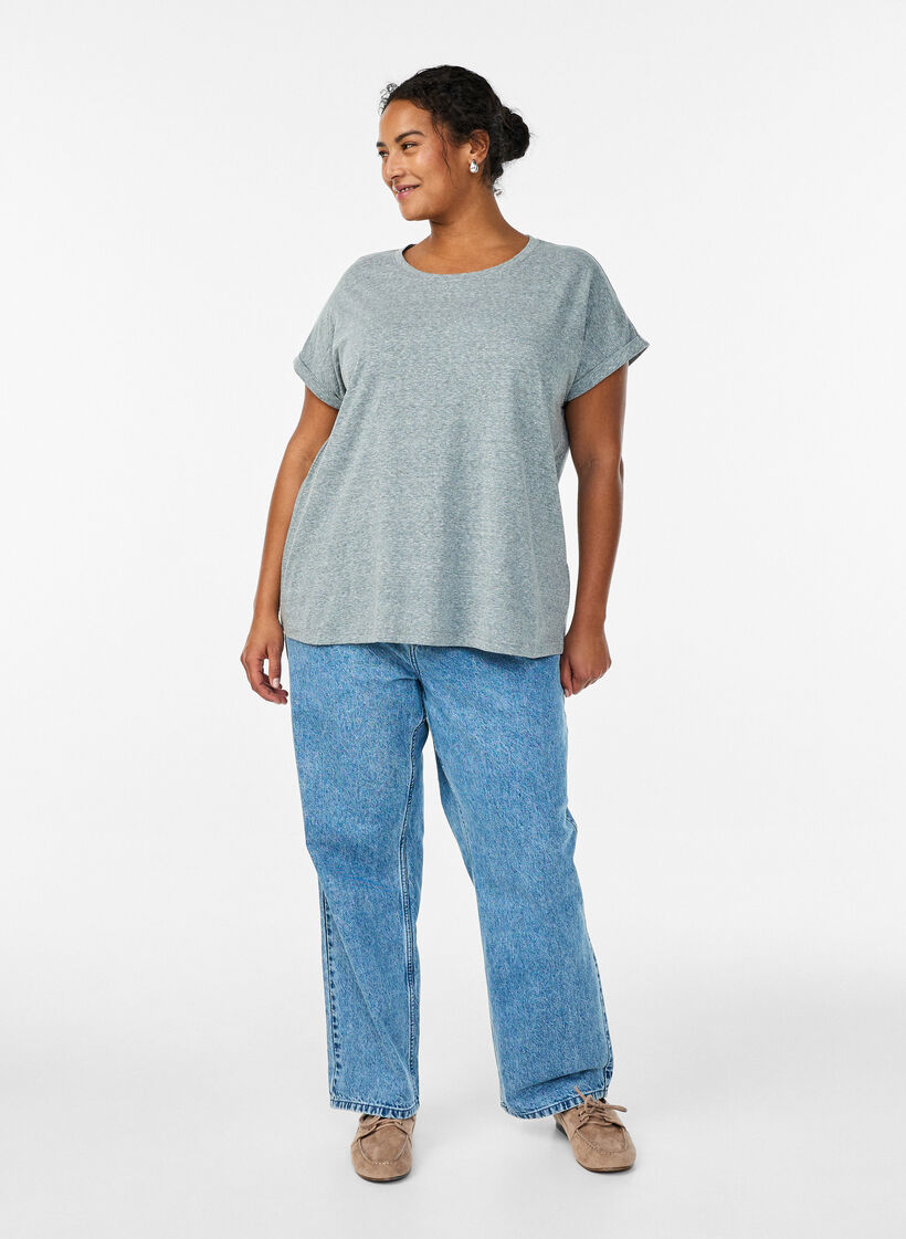 Gemêleerd T-shirt met korte mouwen, Groen, Model image number 1