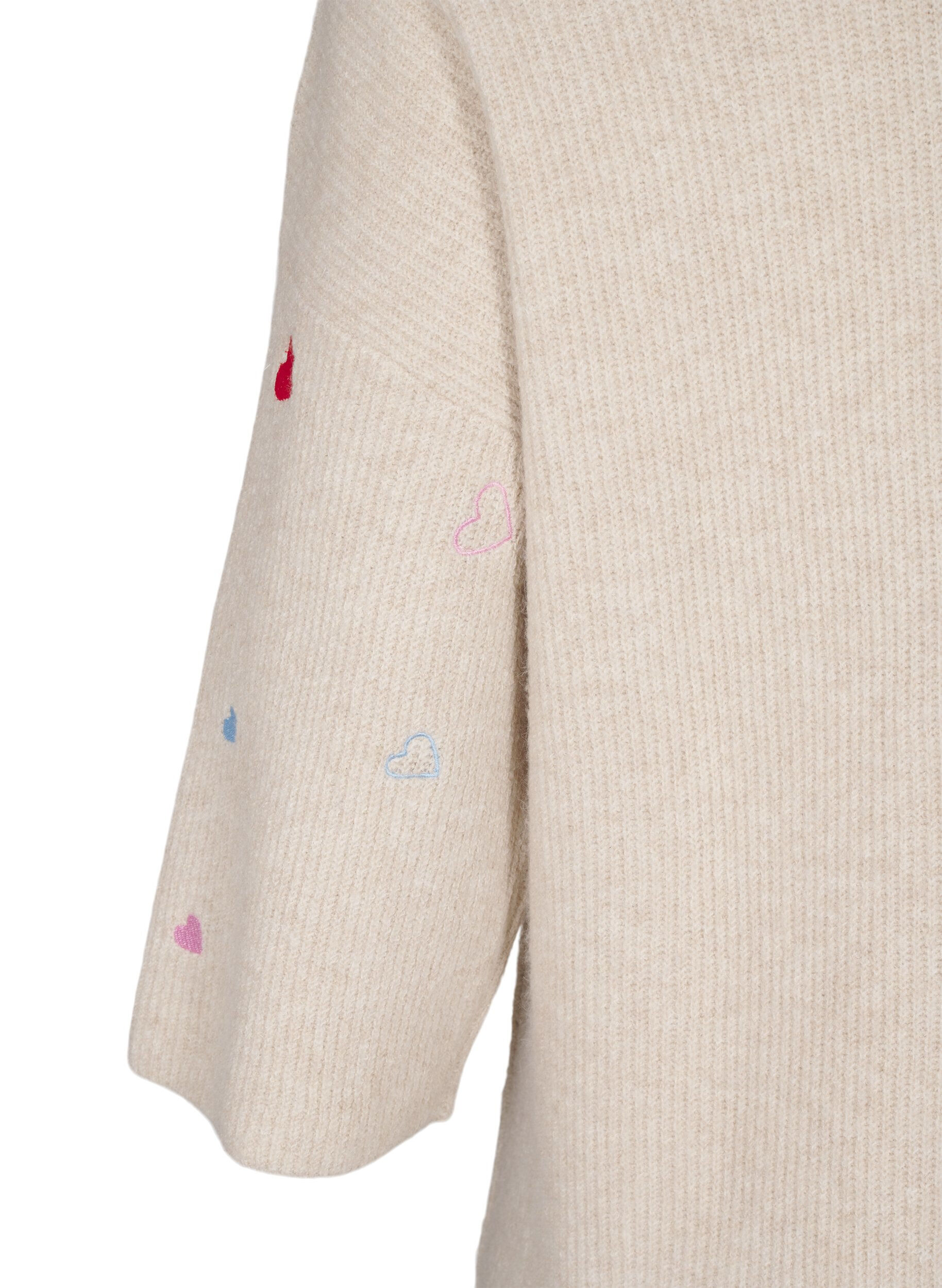 ZizziJumper met hartjes en 3/4 mouwen, Beige, Packshot image number 3