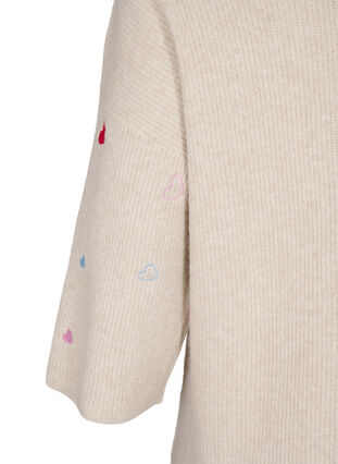ZizziJumper met hartjes en 3/4 mouwen, Beige, Packshot image number 3