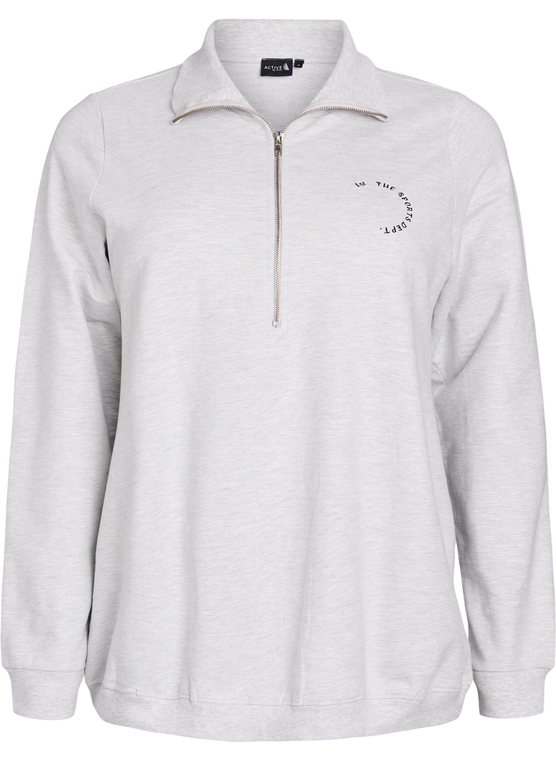 Sweatshirt met korte ritssluiting en hoge hals