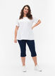 FLASH - denim capri broek met hoge taille en slanke pasvorm, Blauw, Model image number 0