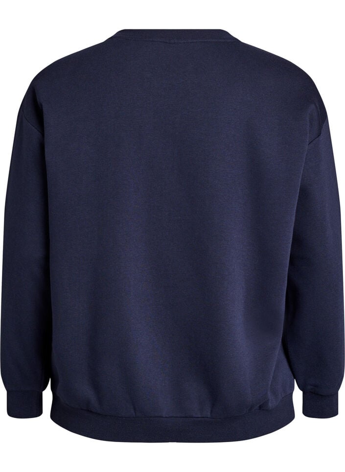 Sweatshirt met statementdetail, Blauw, Packshot image number 1