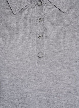 ZizziStrik blouse met kraag, Light Grey Melange, Packshot image number 2