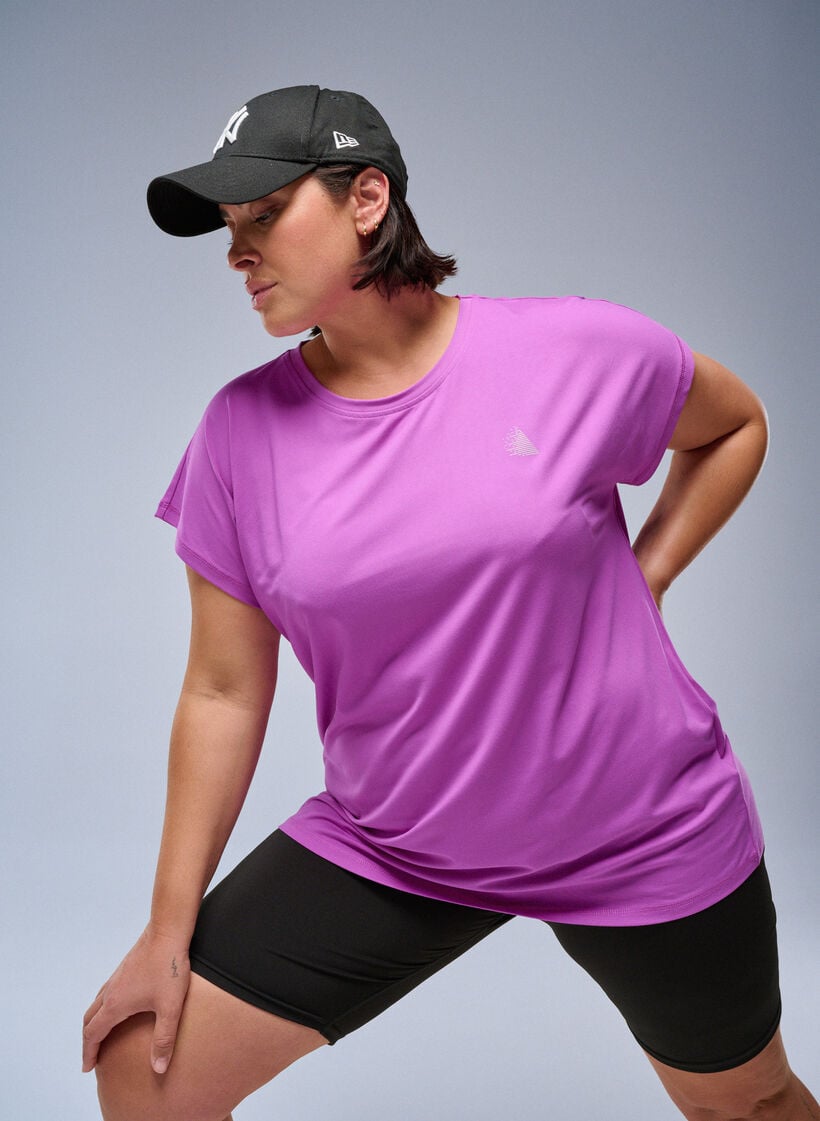 Effen gekleurd trainingsshirt, Purple Cactus Flower, Image