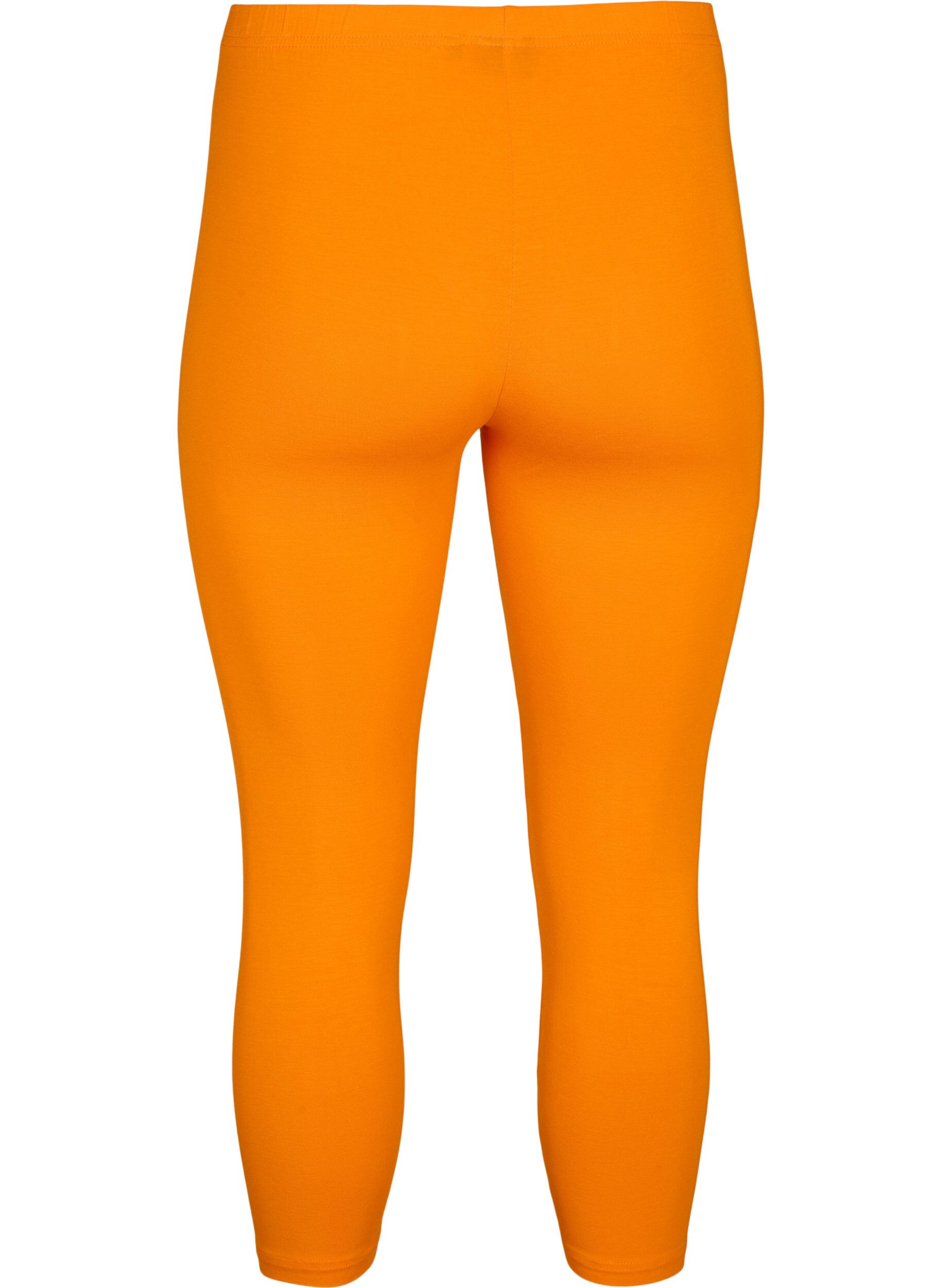 ZizziBasic 3/4 legging in viscose, Oranje, Packshot image number 1