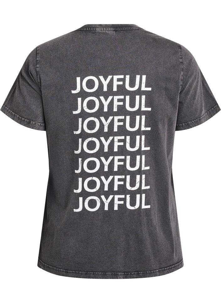 T-shirt in biologische katoen met print op de achterkant, Grijs, Packshot image number 1